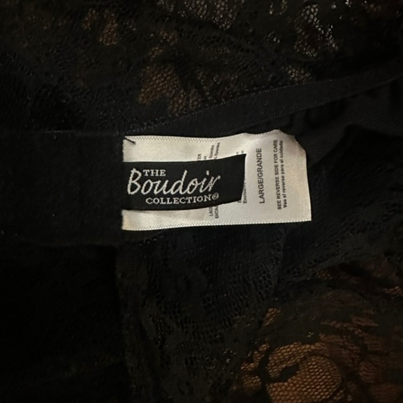 VTG Y2K Boudoir Collection Black Lace Lingerie Babydoll Chemise ~ Sz L ~ NWOT - Picture 6 of 8